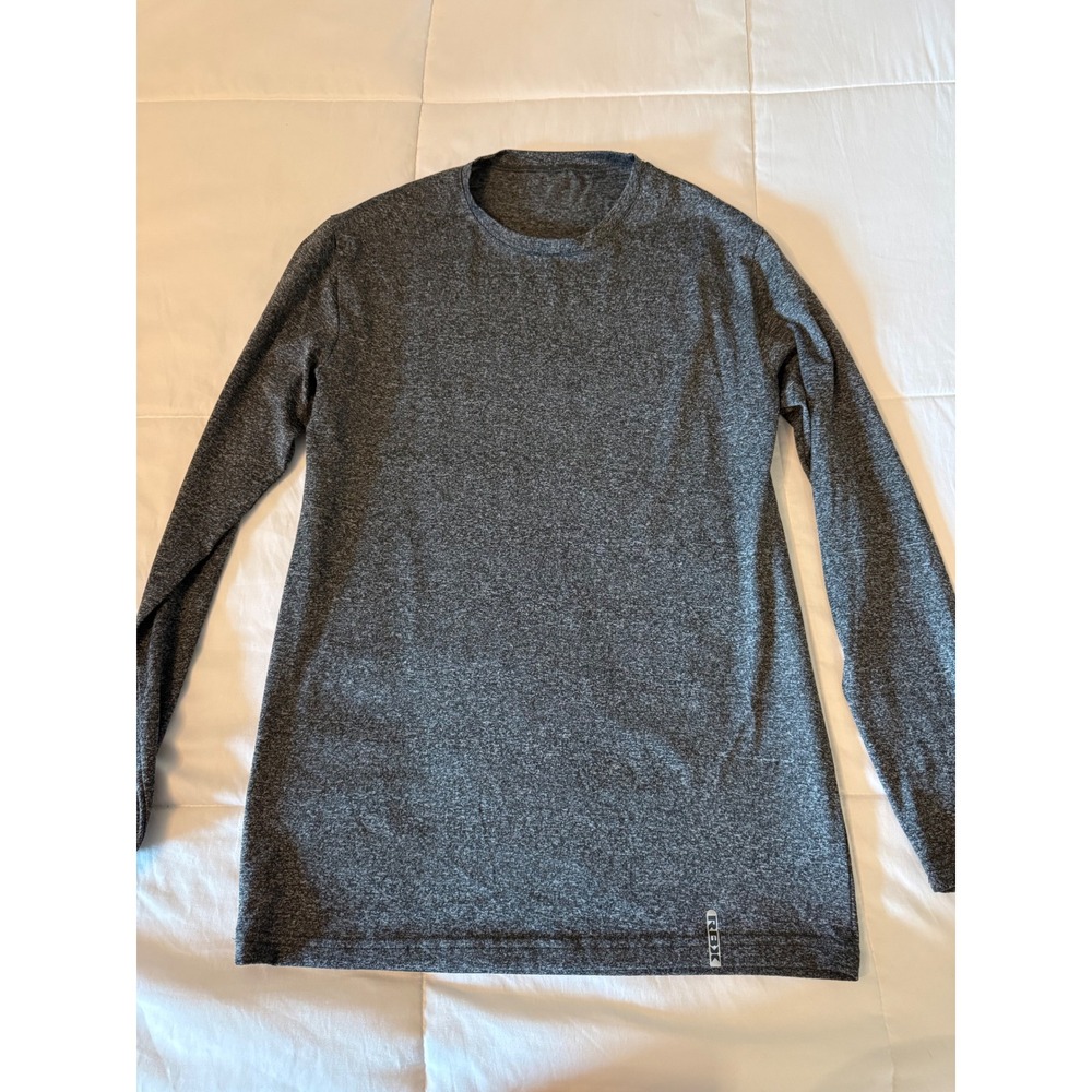RBX Mens Long Sleeve Performance Shirt Charcoal Gray Heather Athletic Top Size M